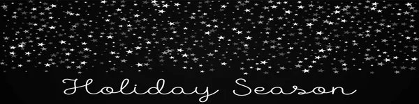 Tarjeta de felicitación de temporada navideña Fondo de estrellas caídas aleatorias Estrellas caídas aleatorias en negro — Vector de stock