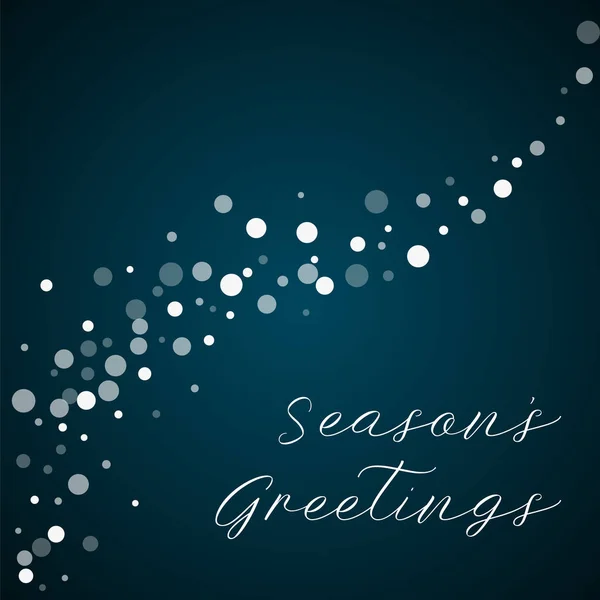 Seasons Greetings greeting card Falling white dots background Falling white dots on blue — Stock Vector