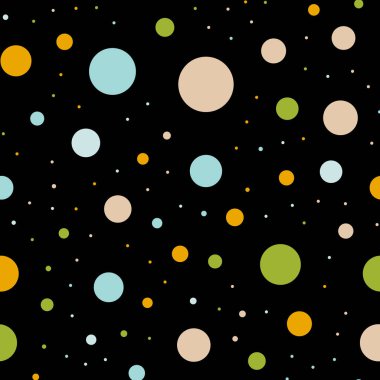 Renkli lekeli seamless modeli üzerinde siyah 1 arka plan şirin klasik renkli lekeli Tekstil