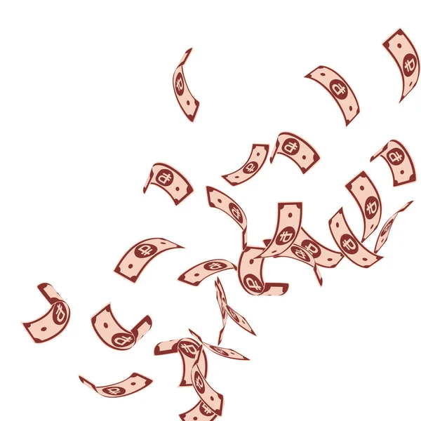 Ruský rubl padající noty. Plovoucí Rub směnky na bílém pozadí. Rusko peníze. Uhrančivé vektor — Stockový vektor