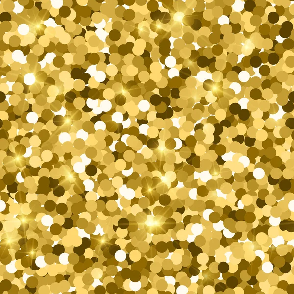 Textura sin costura brillo. Partículas reales de oro. Patrón sin fin hecho de círculos brillantes. Respira. — Vector de stock