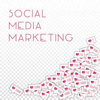 Sosyal medya simgeler. Sosyal medya pazarlama kavramı. Sayaç gibi degrade düşüyor. Alt sağ Mısır