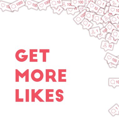 Sosyal medya simgeler. Get daha kavramı seviyor. Düşen karşı yorum arkadaş bildirim. İdeal abstr