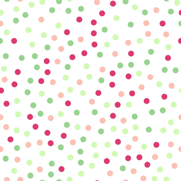 Colorful polka dots seamless pattern on white 20 background Excellent classic colorful polka dots — Stock Vector