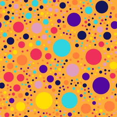 Memphis stili puantiyeli seamless modeli üzerinde turuncu arka plana Mindblowing modern memphis polka