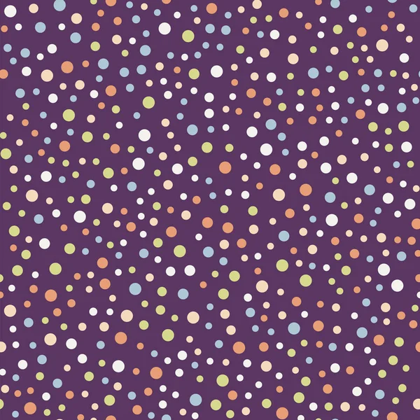 Kleurrijke polka dots naadloze patroon op helder 11 achtergrond majestueuze klassieke kleurrijke polka dots — Stockvector