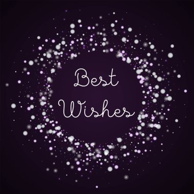 Best Wishes greeting card Beautiful falling snow background Beautiful falling snow on deep purple clipart