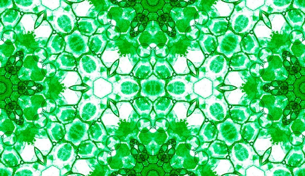 Зеленый бесшовный рисунок. Привлекательные тонкие мыльные пузыри. Кружево ручной работы текстильный орнамент. Калейдос — стоковое фото
