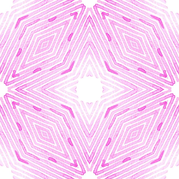 Rózsaszín piros geometriai akvarell. Kellemes Seamless Pattern. Kézzel rajzolt csíkok. Ecset textúráját. Livel — Stock Fotó