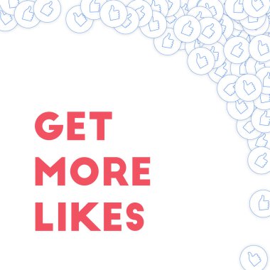 Sosyal medya simgeler. Get daha kavramı seviyor. Dağınık başparmak kadar düşüyor. İlginç soyut sağ 