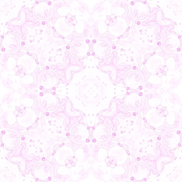 Pink seamless pattern. Appealing delicate soap bubbles. Lace hand drawn textile ornament. Kaleidosco — Stock Photo, Image
