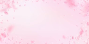 Sakura yaprakları aşağı düşen. Romantik pembe çiçekler skeç. Yaprakları geniş pembe uçan. L