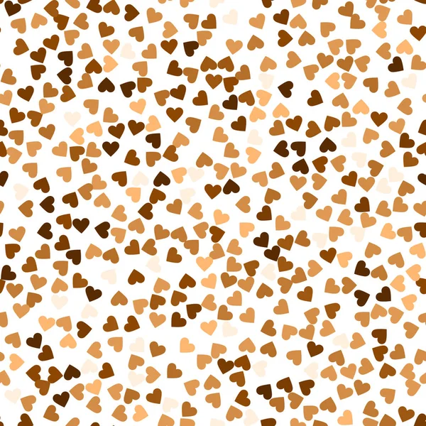 Glitter seamless texture. Actual red gold particles. Endless pattern made of sparkling hearts. Subli — Stock Vector