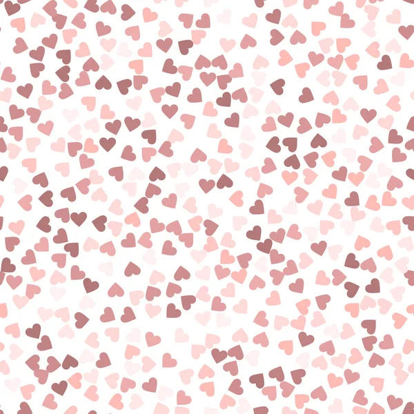 Textura sin costura brillo. Partículas rosadas reales. Patrón infinito hecho de corazones brillantes. Agradable. — Vector de stock
