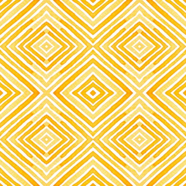 Turuncu geometrik suluboya. Hassas Seamless modeli. El çizgili çekilmiş. Fırça dokusu. İyi Chevron süsleme. Kaydırma kumaş bez mayo tasarım duvar kağıdı.