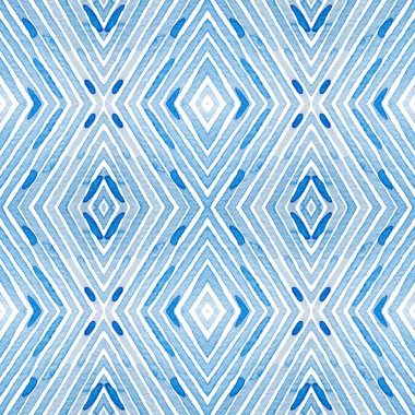 Mavi geometrik suluboya. Meraklı Seamless modeli. El çizgili çekilmiş. Fırça dokusu. Çok güzel Chevr