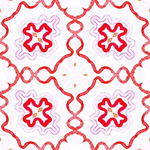 Różowy czerwony geometrycznej akwarela. Wspaniały wzór. Ręcznie rysowane paski. Pędzla tekstury. Zaw — Zdjęcie stockowe