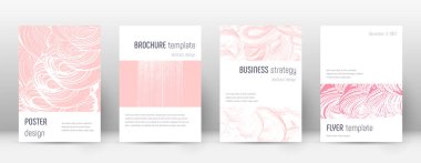 Kapak sayfası tasarım şablonu. Minimalist broşür düzeni. Şık şık arka kapak sayfası. Pembe bir