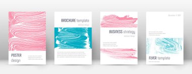 Kapak sayfası tasarım şablonu. Minimalist broşür düzeni. Şık şık arka kapak sayfası. Pembe bir