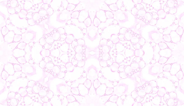 Pink seamless pattern. Attractive delicate soap bubbles. Lace hand drawn textile ornament. Kaleidosc — Stock Photo, Image