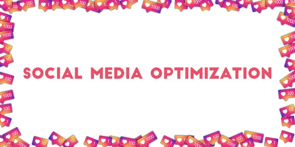 Social media optimization. Social media icons in abstract shape background with gradient counter.