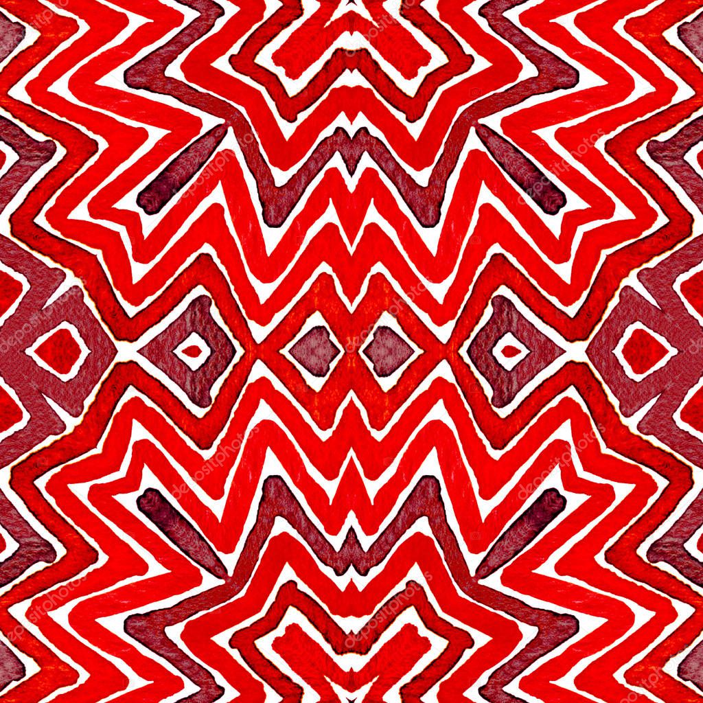 Wine red Geometric Watercolor. Amazing Seamless Pattern. Hand Drawn Stripes. Brush Texture. Stunning
