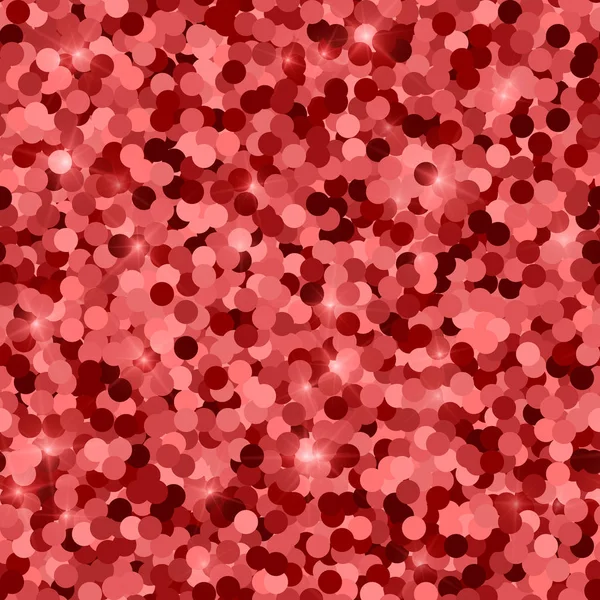 반짝이 완벽 한 텍스처. 실제 붉은 입자. 반짝이 원형 끝 없는 패턴에 의하여 이루어져 있다. 공정한 abst — 스톡 벡터