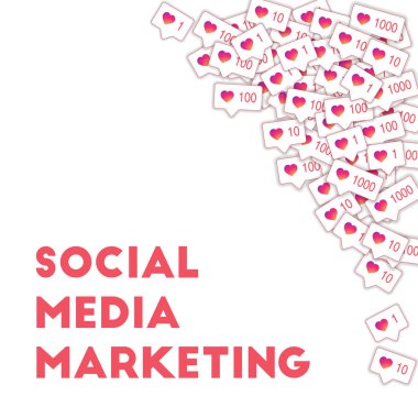 Sosyal medya simgeler. Sosyal medya pazarlama kavramı. Sayaç gibi degrade düşüyor. Üst sağ köşe 