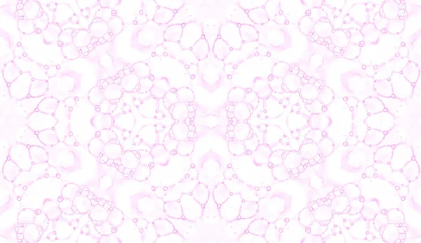 Patrón rosa sin costuras. Atractivas y delicadas burbujas de jabón. Encaje dibujado a mano adorno textil. Caleidosc —  Fotos de Stock