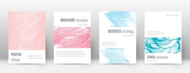 Kapak sayfası tasarım şablonu. Minimalist broşür düzeni. Şık şık arka kapak sayfası. Pembe bir