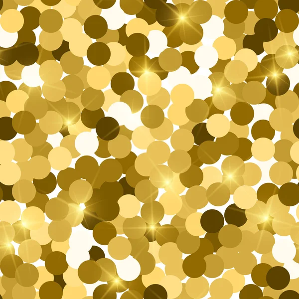 Textura sin costura brillo. Partículas reales de oro. Patrón sin fin hecho de círculos brillantes. Abdominales audaces — Archivo Imágenes Vectoriales