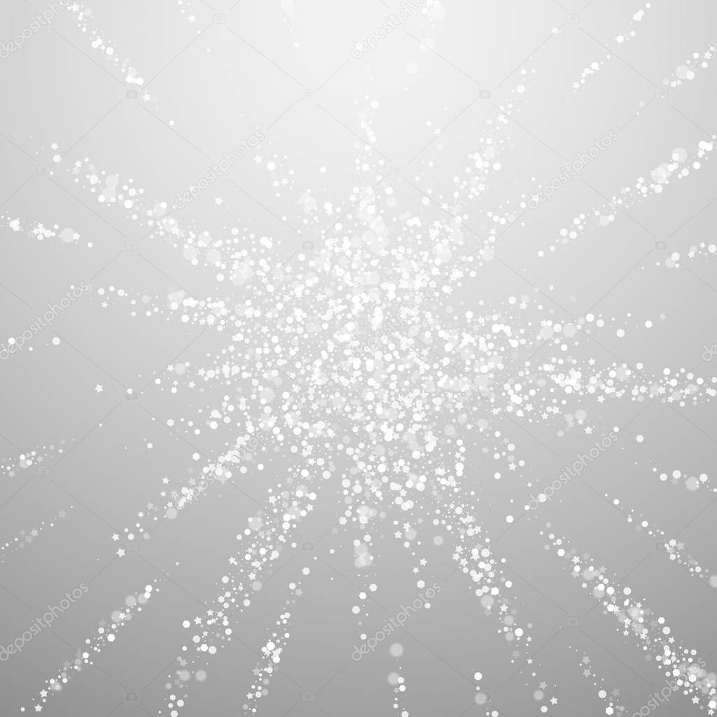 Magic stars Christmas background. Subtle flying sn
