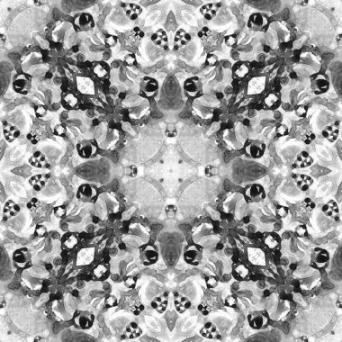 Siyah ve beyaz seamless modeli. Sanatsal hassas sabun köpüğü. Dantel el Tekstil süsleme çekilmiş. 