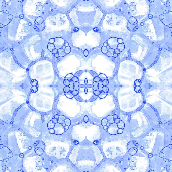 Padrão sem costura violeta. Incríveis bolhas de sabão delicadas. Laço mão desenhado ornamento têxtil. Kaleidosco — Fotografia de Stock