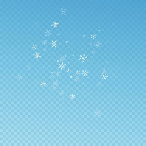 Sparse snowfall Christmas background. Subtle flyin — Stock Vector