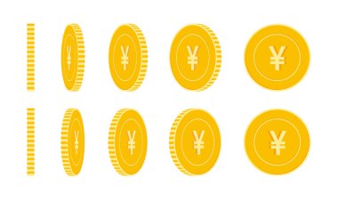 Çin yuan seti, animasyon hazır paralar. CNY sarı döndürme paraları. Çin metal para farklı p