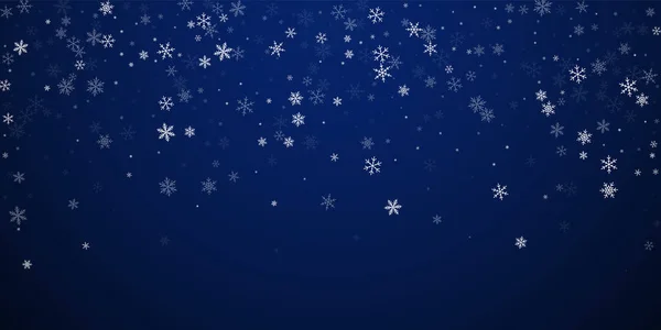Sparse snowfall Christmas background. Subtle flyin — Stock Vector