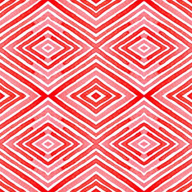 Pembe kırmızı geometrik suluboya. Hassas Seamless modeli. El çizgili çekilmiş. Fırça dokusu. Outstan