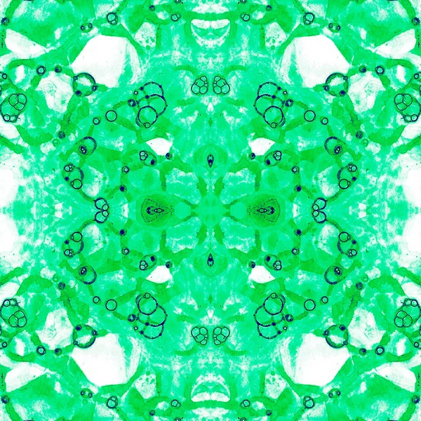 Wzór zielony. Niesamowite delikatny baniek mydlanych. Koronki ręcznie rysowane włókienniczych ornament. Kaleidoscop — Zdjęcie stockowe