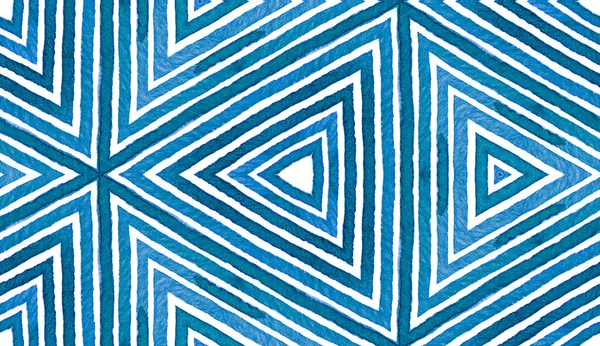 Синий геометрический акварель. Симпатичный бесшовный узор. Ручные полоски. Кисть текстура. Непорочный Чев — стоковое фото