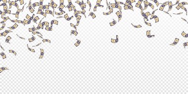 Çin yuan notlar düşüyor. Seyrek Cny faturalarında şeffaf arka plan. Çin para. Seçkin vektör 