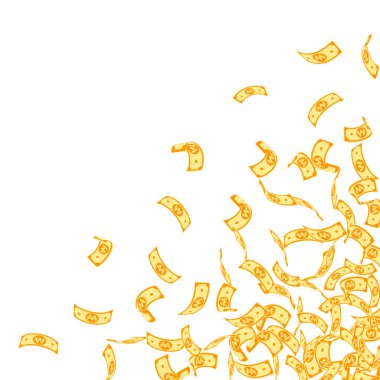 Korece düşen notlar kazandı. Beyaz arka plan üzerinde küçük kazandı faturaları. Kore para. İyi vektör illustrati