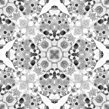 Siyah ve beyaz seamless modeli. Hassas sabun köpüğü yüksek mahkemeye yapılan rica. Dantel el Tekstil süsleme çekilmiş.