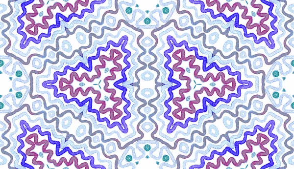 Blauwe geometrische aquarel. Schattig naadloze patroon. Hand Drawn strepen. Borstel de textuur. Creatieve Chevro — Stockfoto