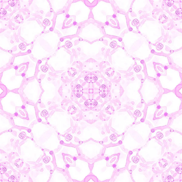 Różowy wzór. Zadziwiający delikatny baniek mydlanych. Koronki ręcznie rysowane włókienniczych ornament. Kaleidos — Zdjęcie stockowe