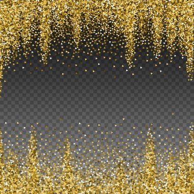 Gold triangles glitter luxury sparkling confetti.  clipart