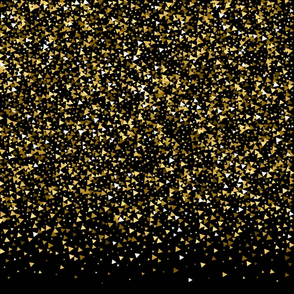 Ouro triângulos luxo espumante confete. Dispersão — Vetor de Stock