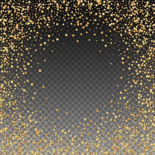 Estrellas de oro confeti espumoso de lujo. Dispersos sm — Vector de stock