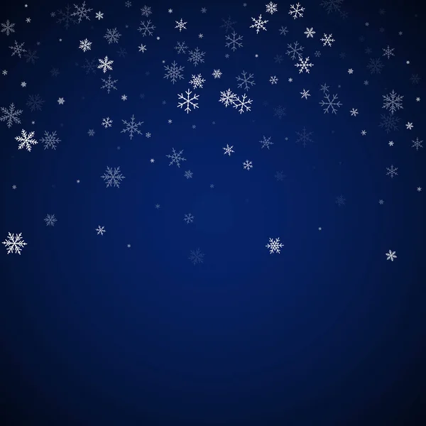 Sparsam snöfall jul bakgrund. En diskret fluga — Stock vektor