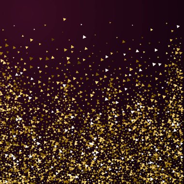 Altın üçgenler, ışıl ışıl konfeti. Scattere